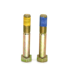 Glued Hex head bolt m10*80  half thread zinc yellow Carbon steel black oxide high tensile B7 grade 4.8 din933 Hex Bolt